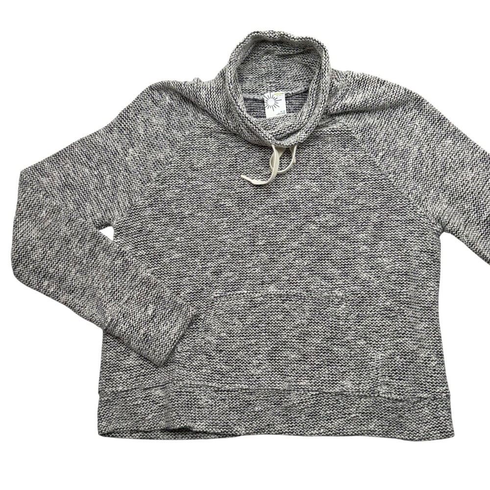 OFFLINE by Aerie Pullover M Grey Marled Funnel Neck Kangaroo Pocket Sweater